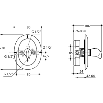 TENDENCE Centrálna termostatická batéria podomietková diel 2, A3011AA