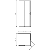 TIPICA Sprchovací kút rohový vstup štvorec 80x80 cm, T2378YB
