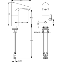 CERAPLUS Senzorová umývadlová batéria zmiešavacia, A4152AA