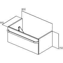PACK Tonic II Umývadlo 80x49 cm, K0839 + Tonic II Skrinka pod umývadlo 80 cm, R4303, + madlo biele, R4359WG