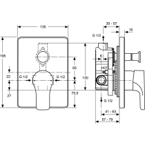 ATTITUDE Vaňová batéria podomietková, A4607