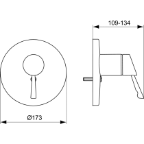 IPNOS Sprchová/vaňová  batéria podomietková diel 2, A3266