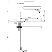 GLANCE NEON Umývadlová batéria, bez odpadovej garnitúry a flexibilnými hadicami, A5568AA