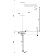 GLANCE NEON Umývadlová batéria s vysokým vývodom, bez odpadovej garnitúry a s flexibilnými hadicami, A5582AA