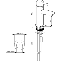 GEOMETRY Umývadlová batéria, bez odpadovej garnitúry a s medenými trubkami, F1271AA