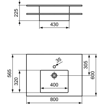 JEAN NOUVEL Umývadlo 80x60 cm, H422201