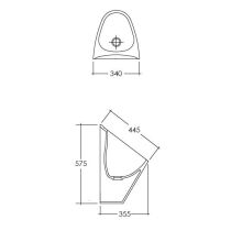 VENICE pisoár Waterless kapotovaný , prítok zadný, VEUB00002