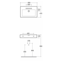 SCOOP Umývadlo 65x41,5 cm, LASC00001