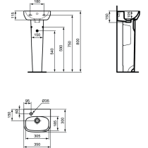 I.LIFE Umývadielko Ľavé 35x30 cm, T470901