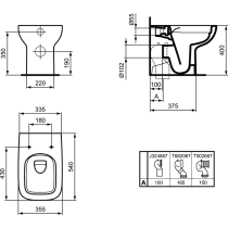 I.LIFE WC misa stojacia RIMLESS+ 54x36 cm, T471901