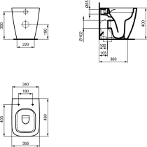 I.LIFE S WC stacionarné RIMLESS+ 48x36 cm, T459401