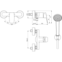 CERAPLAN Sprchová batéria nástenná so sprchovým príslušenstvom, BD251AA