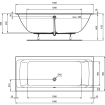 CONNECT AIR Vaňa DUO akrylátová s tenkým okrajom 180x80 cm, R029601