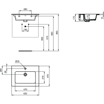 Connect E Umývadlo nábytkové 62,5x47 cm, K706601