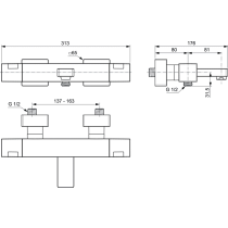 CERATHERM C100 Vaňová termostatická batéria nástenná, A7538AA