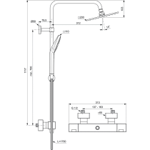 CERATHERM C100 Sprchový podomietkový systém s termostatom komplet, A7572AA
