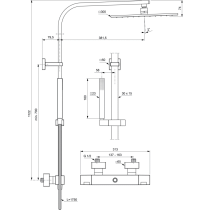 CERATHERM C100 Sprchový systém s termostatickou batériou, A7542AA