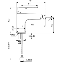 CERAFINE D Bidetová batéria bez odtokovej garnitúry, BC690AA