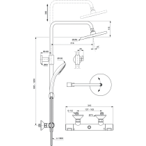 CERATHERM T25 Sprchový systém s termostatickou batériou, A7700AA