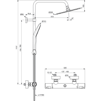 CERATHERM T50 Sprchový systém s termostatickou batériou, A7565AA