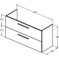 I.LIFE A Skrinka pod umývadlo 120 cm, farba matný sivý kremeň, T5258NG