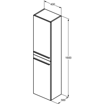 I.LIFE A Skrinka vysoká 160x40 cm, farba matná biela, T5260DU