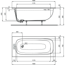 I.LIFE Vaňa akrylátová 150x70 cm, T475701