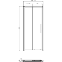 I.LIFE Sprchovací kút 1/2 rohový vstup 90 cm, T4856EO