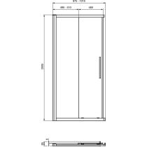 I.LIFE Sprchovací kút 1/2 rohový vstup 100 cm, T4857EO