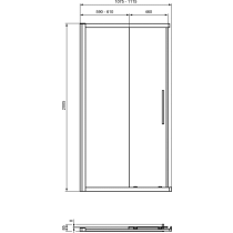 I.LIFE Sprchovací kút 1/2 rohový vstup 110 cm, T4858EO