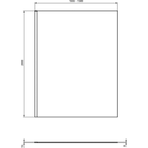 I.LIFE WETROOM Sprchový kút, pevná stena 160 cm, T5306EO