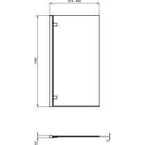 I.LIFE Vaňová zástena 80 cm Ľavá, hranatý tvar T4885EO