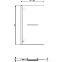 I.LIFE Vaňová zástena 90 cm Ľavá, hranatý tvar T4889EO