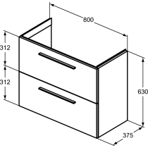 I.LIFE S Skrinka pod umývadlo 80 cm, farba drevodekor prírodný dub, T5295NX
