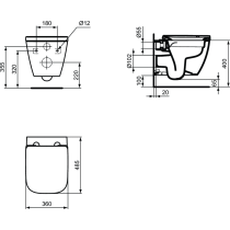 I.LIFE S WC závesné RIMLESS+ 48,5x36 cm, T459201