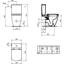 I.LIFE S WC kombi nádrž 4,5/3 L, bočné napúšťanie, T499801