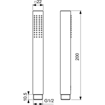 IDEALRAIN 1-funkční ruční sprcha mikrofón hranatá, farba chróm, BD320AA