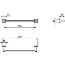 IOM Držiak  na uterák 45 cm , prevedenie chróm E2196AA