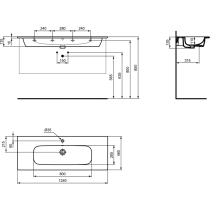 I.LIFE Umývadlo nábytkové 124x46 cm, T462201