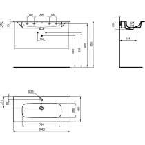 I.LIFE Umývadlo nábytkové 104x46 cm, T462101