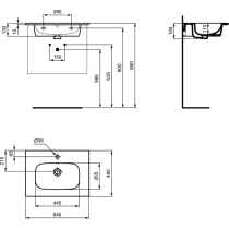 I.LIFE Umývadlo nábytkové 64x46 cm, T461901