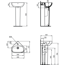 I.LIFE Umývadielko rohové 45x41 cm, T471101