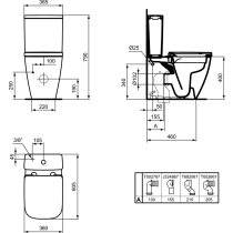 I.LIFE S WC kombi - misa stojacia RIMLESS+ 61x36 cm celokapotovaný, T500001