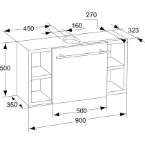 SMALL+ Umývadlo  79x42,5 cm, so skrinka 90x33 cm, T012101, T0682CT