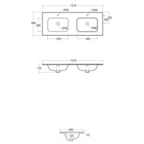 RAK JOY Dvojumývadlo 121x47 cm, JOYDI12102WH
