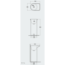 RAK VALET Umývadlo voľne stojace freestanding 53x40 cm,  VALFS5300.500