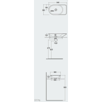RAK VALET Umývadlo 64x36 cm, s odkladacou plochou vpravo,  VALCT6400.500