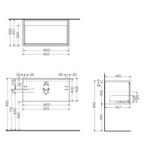 RAK JOY UNO Skrinka 80x40 cm pod umývadlo bez hornej dosky, UNOWH080MOK