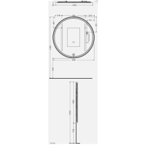 RAK JOY Zrkadlo Kruhové ø100 cm rám, s osvetlením, JOYMR10000LED