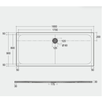 FEELING 90x180x3 cm Sprchová vanička Biela, RFBR090180.500